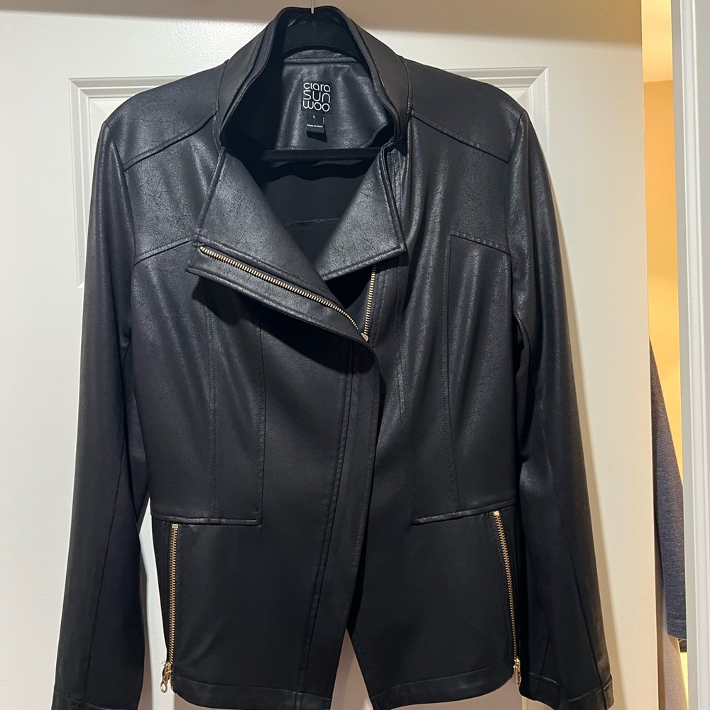 Liquid Leather Jacket from Clara Sunwoo (vegan) -Large